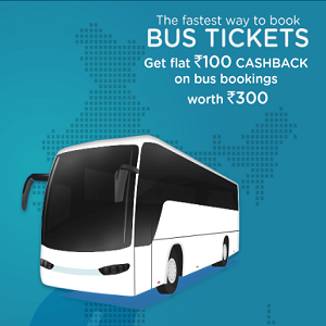 Mobikwik Bus Ticket Booking Rs.100 Cashback on Rs.300 – Mobikwik