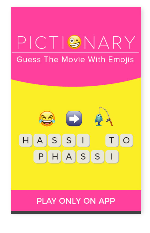 Myntra Pictionary Guess the Movie with Emojis Game